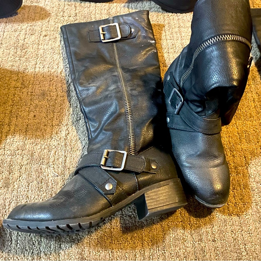 Knee high black boots